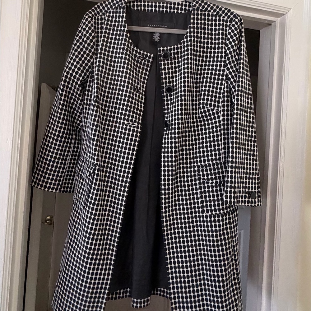 Apostrophe Monochrome Checkered Trench Coat